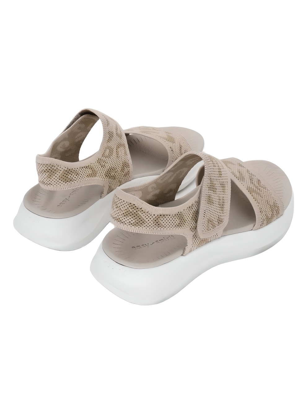 Easy Spirit Docia Double Beige Leopard Gold Strappy Sandals Size 7M - Picture 3 of 6